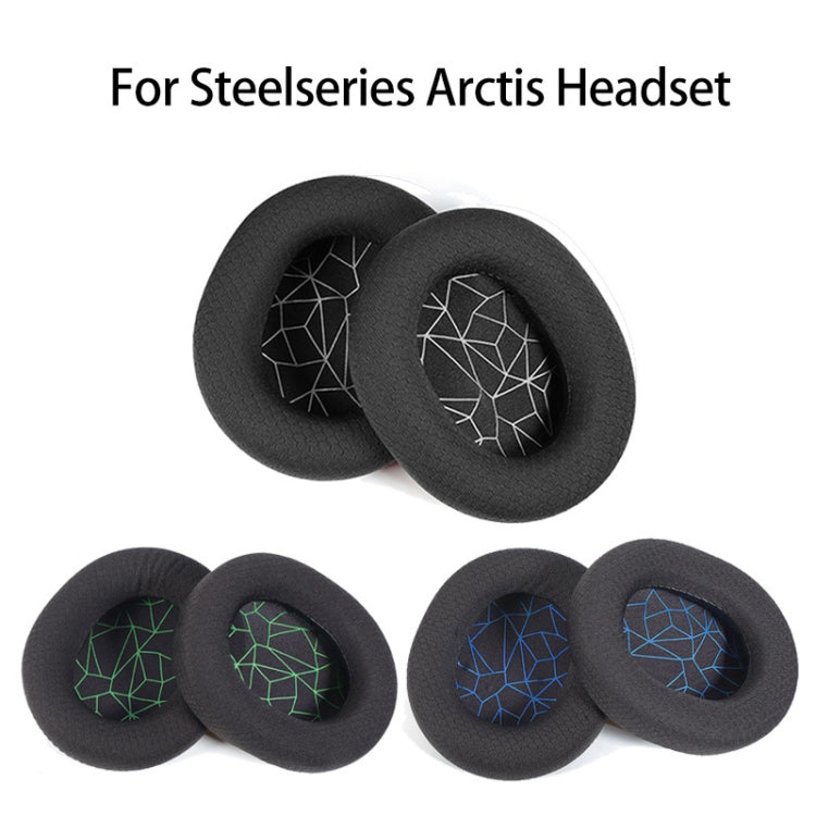 1 Pair Sponge Headset Pad for Steelseries Arctis Pro / Arctis 3 / 5 / 7(Green Print Mesh) - Earmuff & Pad by PMC TechLife | Online Shopping South Africa | PMC TechLife