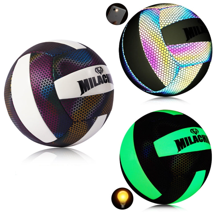 MILACHIC Fluorescent Volleyball No.5 PU Machine Stitched Volleyball(6930 Night Light) - Balls by MILACHIC | Online Shopping South Africa | PMC Jewellery