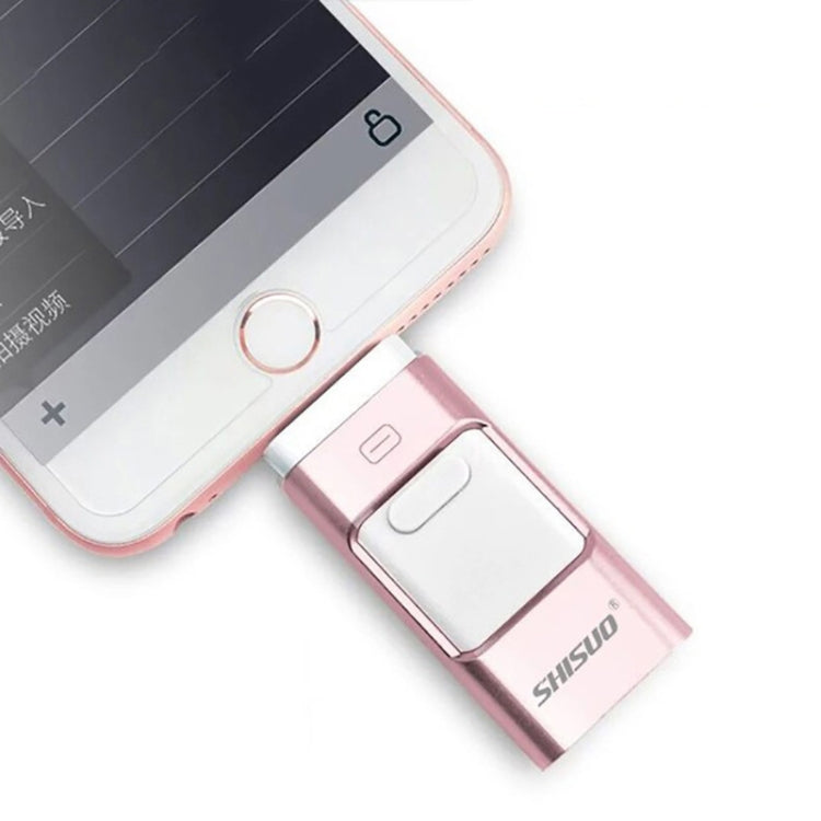 256GB Type-C + 8 Pin + USB 3.0  3 In 1 OTG Metal USB Flash Drive(Rose Gold) - U Disk & Card Reader by PMC TechLife | Online Shopping South Africa | PMC TechLife