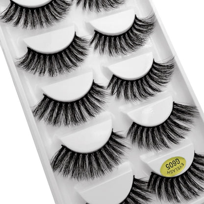 ShiDiShangPin 5 Pairs Mink Fake Eyelashes With Tweezers(G603) - Eyes by PMC Jewellery | Online Shopping South Africa | PMC Jewellery