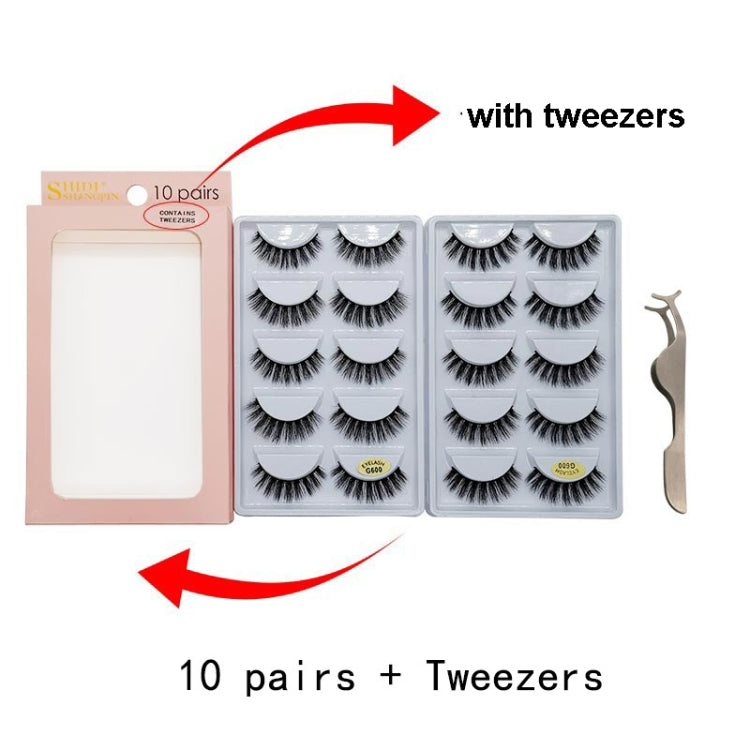 ShiDiShangPin 5 Pairs Mink Fake Eyelashes With Tweezers(G601) - Eyes by PMC Jewellery | Online Shopping South Africa | PMC Jewellery