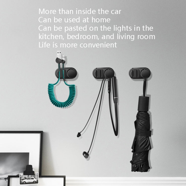 3 PCS Car Sticky Storage Data Cable Hook(Black) - Auto Fastener & Clips by PMC TechLife | Online Shopping South Africa | PMC TechLife