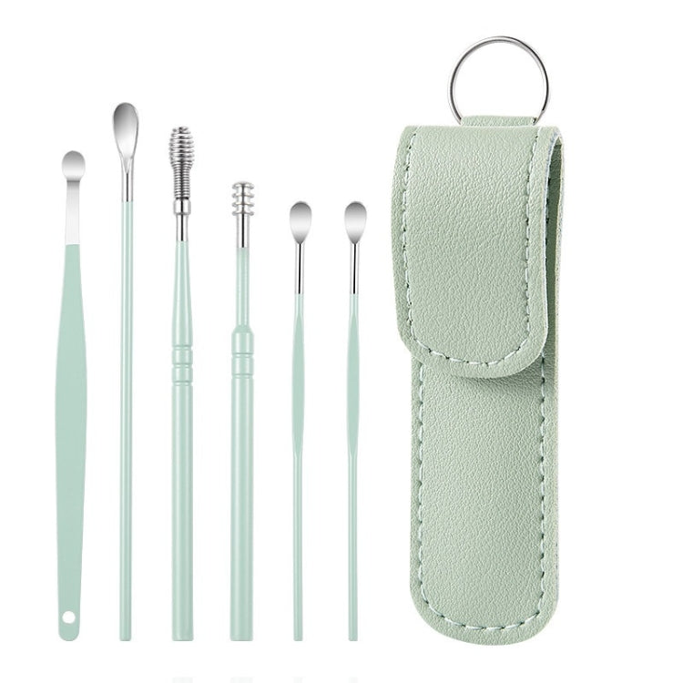 5 Sets 6 In 1 Stainless Steel Spring Spiral Portable Ear Pick, Specification: Green - Ear Care Tools by PMC TechLife | Online Shopping South Africa | PMC TechLife