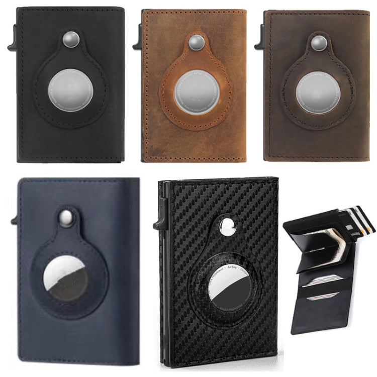 Anti-Theft Positioning Wallet Men Card Holder Mini Wallets For Airtag(Cowhide Brown) - Wallet Series by PMC TechLife | Online Shopping South Africa | PMC TechLife
