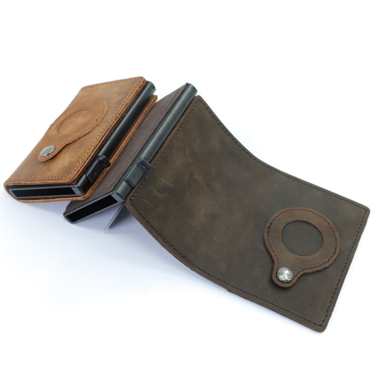 Anti-Theft Positioning Wallet Men Card Holder Mini Wallets For Airtag(Cowhide Black) - Wallet Series by PMC TechLife | Online Shopping South Africa | PMC TechLife