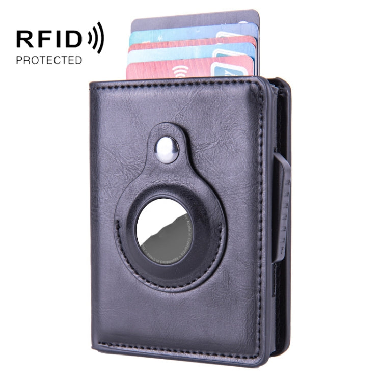 RFID Automatic Pop-Up Card Holder Multi-Function Locator Wallet For AirTag(Black) - Wallet Series by PMC Jewellery | Online Shopping South Africa | PMC Jewellery