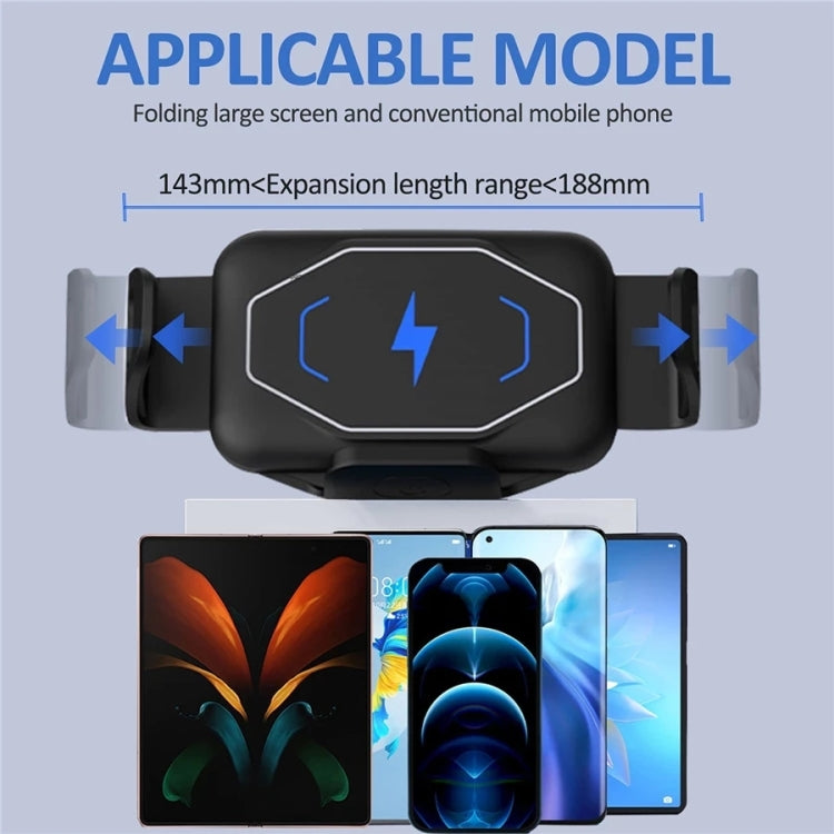 S15 15W QI Magnetic Car Wireless Charging Holder For Folding Screen Phone(Black) - Wireless Charger Holders by PMC TechLife | Online Shopping South Africa | PMC TechLife