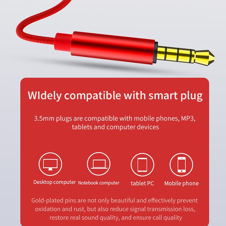 EN3900 3.5mm Plug In-Ear Wired Control Earphone with Mic(Red) - In Ear Wired Earphone by PMC Jewellery | Online Shopping South Africa | PMC Jewellery