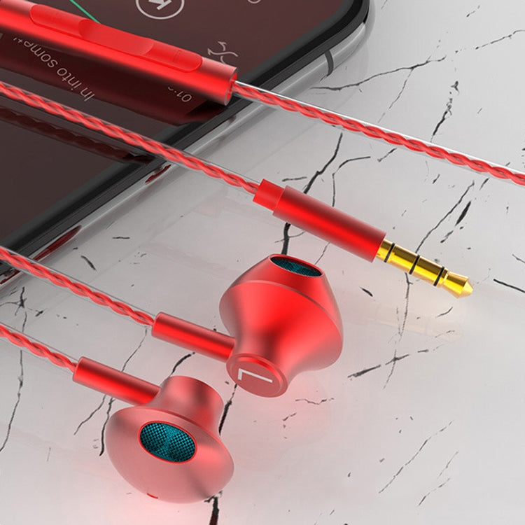 TS5000 3.5mm Metal Subwoofer Wired Earphone(Red) - Normal Style Earphone by PMC TechLife | Online Shopping South Africa | PMC TechLife