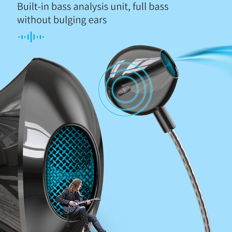 TS5000 3.5mm Metal Subwoofer Wired Earphone(Black) - Normal Style Earphone by PMC TechLife | Online Shopping South Africa | PMC TechLife