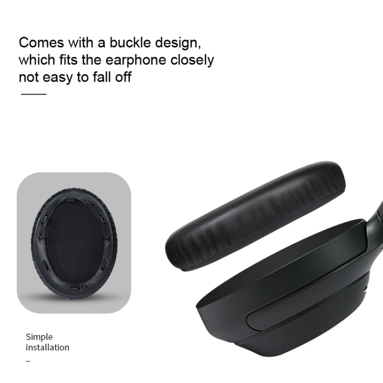 1 Pair PU Leather Earpads for Sony WH-1000XM4, Color: Black+Buckle - Earmuff & Pad by PMC TechLife | Online Shopping South Africa | PMC TechLife