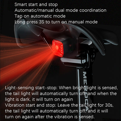 MEROCA XC02 Smart Light-Sensitive Brake Induction Taillight(Cushion Mounting) - Taillights by MEROCA | Online Shopping South Africa | PMC Jewellery | Buy Now Pay Later Mobicred