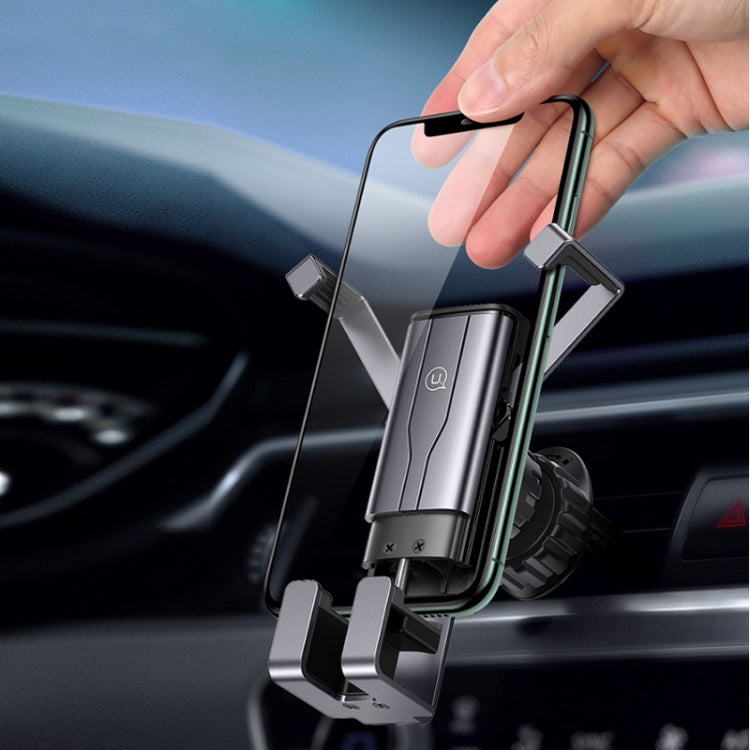 ZJ058 Car Fully Automatic Hidden Double-arm Air Outlet Gravity Bracket(Black) - Car Holders by PMC TechLife | Online Shopping South Africa | PMC TechLife
