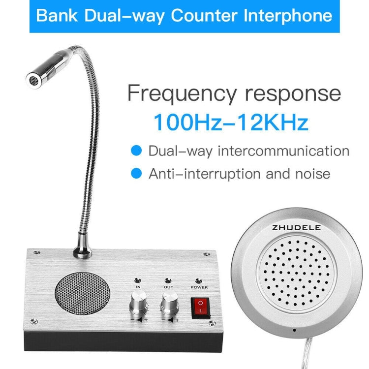 ZHUDELE ZDL-9908 Window Two-way Walkie-talkie Bank/Hospital/Station/Counter Microphone Amplifier,EU Plug - Microphones & Headsets by PMC Jewellery | Online Shopping South Africa | PMC Jewellery