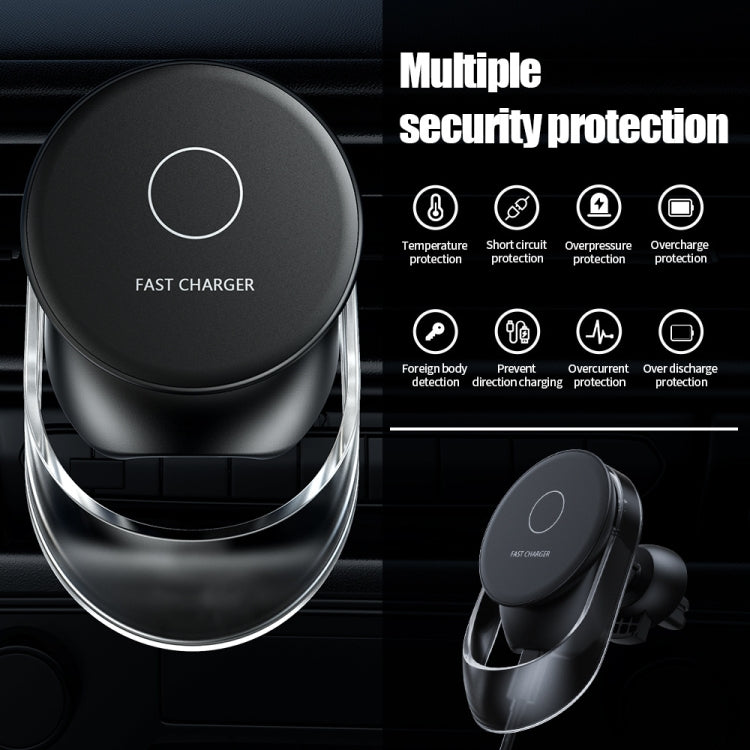 F9189 15W MagSafe Magnetic Car Lighting Wireless Charger(Black) - Wireless Charger Holders by PMC TechLife | Online Shopping South Africa | PMC TechLife