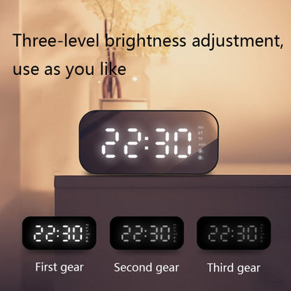 Havit M3 Subwoofer Mini Mirror Clock Bluetooth Speaker, Spsc: 1200mAh (White) - Desktop Speaker by Havit | Online Shopping South Africa | PMC Jewellery