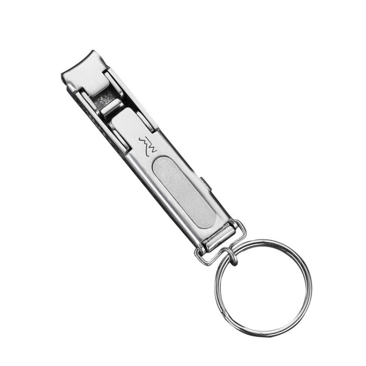 Stainless Steel Folding Nail Clippers with Keychain(Silver) - Nail Clipper by PMC Jewellery | Online Shopping South Africa | PMC Jewellery