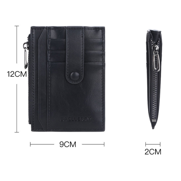 BAELLERRY  K9149  Multi-Card Buckle Zip Coin Pocket Thin Card Holder(Coffee) - Card & Passport Bags by BAELLERRY | Online Shopping South Africa | PMC Jewellery | Buy Now Pay Later Mobicred