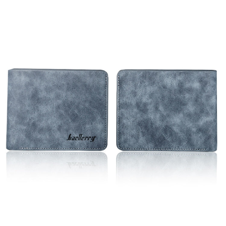 Baellerry BLR1152 Men Short Wallet Vintage Frosted Two Fold Wallet(Blue Horizontal) - Wallets by Baellerry | Online Shopping South Africa | PMC Jewellery