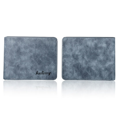 Baellerry BLR1152 Men Short Wallet Vintage Frosted Two Fold Wallet(Blue Horizontal) - Wallets by Baellerry | Online Shopping South Africa | PMC Jewellery