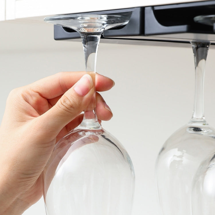 2 PCS Living Room Kitchen Free Punch Goblet Wine Glass Hanging Rack(Black) - Shelf by PMC TechLife | Online Shopping South Africa | PMC TechLife