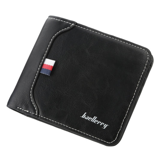 Baellerry Short Wallet Tri-fold Horizontal Coin Purse For Men(Black) - Wallets by Baellerry | Online Shopping South Africa | PMC Jewellery