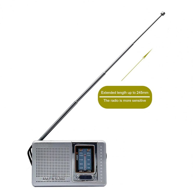 INDIN BC-R2011 AM FM Radio Pocket Mini Wide Reception Telescopic Antenna Radio(Silver Gray) - Radio Player by INDIN | Online Shopping South Africa | PMC Jewellery