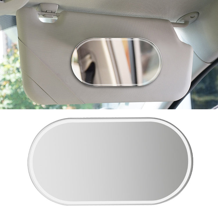 Sun Visor High-Definition Mirror Stainless Steel Makeup Mirror Oval Large - Interior Mirrors by PMC Jewellery | Online Shopping South Africa | PMC Jewellery