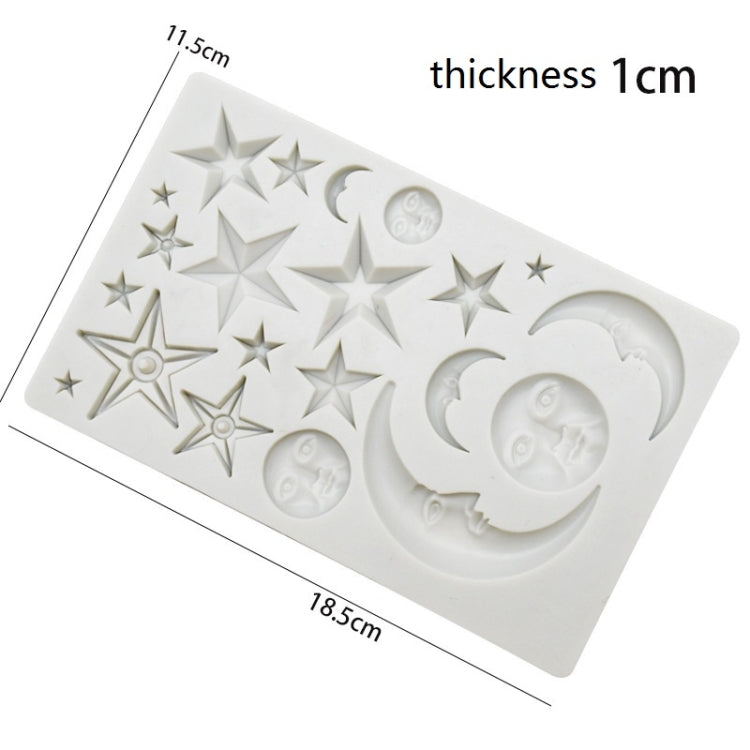 Star Moon Face Chocolate Clay DIY Silicone Mold(Gray) - Arts & Crafts by PMC TechLife | Online Shopping South Africa | PMC TechLife