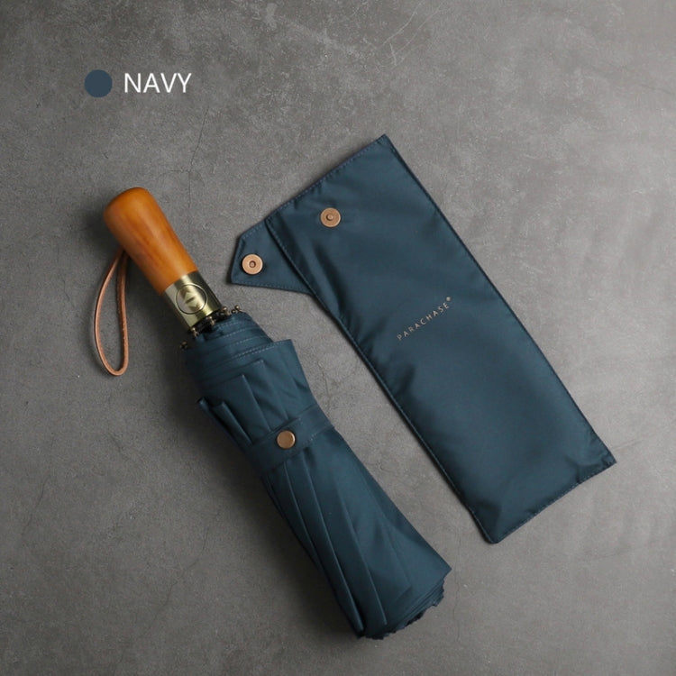 PARACHASE Ten-bone Double-layer Large Windproof Business Automatic Folding Umbrella(Navy) - Umbrellas by PARACHASE | Online Shopping South Africa | PMC Jewellery | Buy Now Pay Later Mobicred