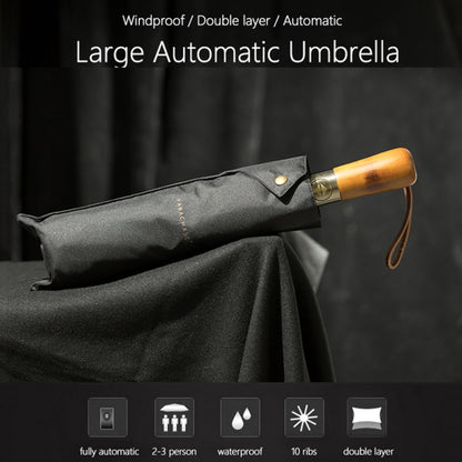 PARACHASE Ten-bone Double-layer Large Windproof Business Automatic Folding Umbrella(Navy) - Umbrellas by PARACHASE | Online Shopping South Africa | PMC Jewellery | Buy Now Pay Later Mobicred