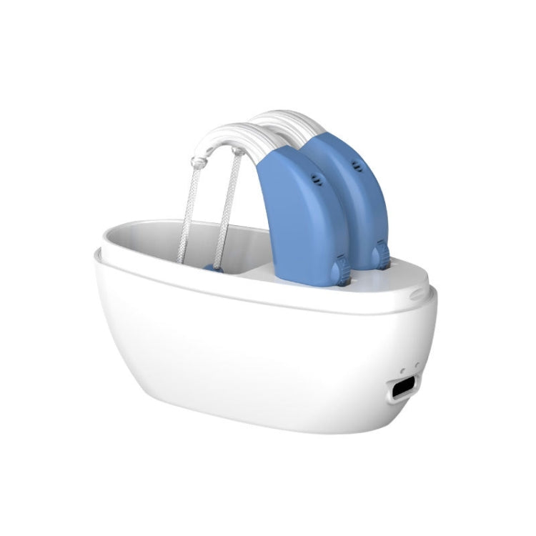 Elderly Use Can Charge Sound Amplifier Hearing Aid, Specification: US Plug(Blue Double Machine+White Charging Bin) - Hearing Aids by PMC Jewellery | Online Shopping South Africa | PMC Jewellery