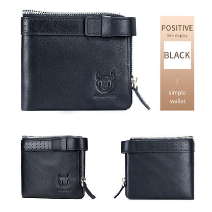 BULL CAPTAIN Anti-theft Brush Leather Wallet For Men(Black) - Wallets by BULL CAPTAIN | Online Shopping South Africa | PMC Jewellery | Buy Now Pay Later Mobicred