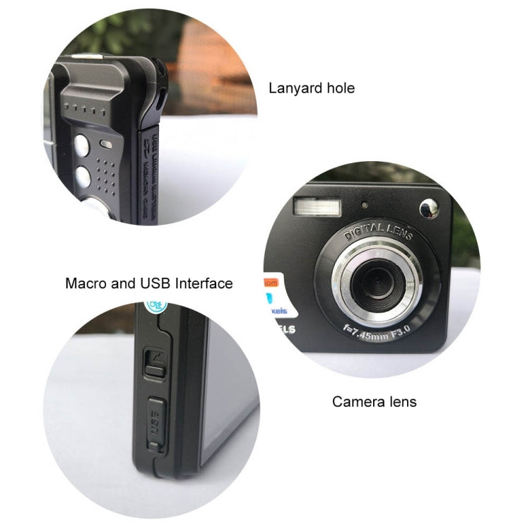 K09 48 Million Pixel CCD HD Digital Camera Retro Self-Portrait Video Camera(Black) - Video Cameras by null | Online Shopping South Africa | PMC TechLife | Buy Now Pay Later Mobicred
