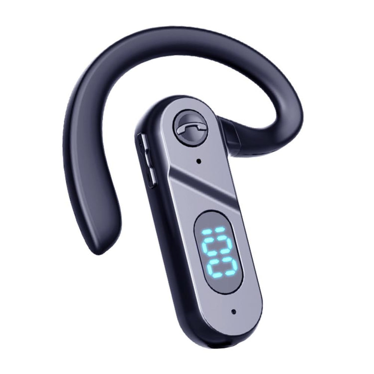 V28 Bluetooth Headset Hanging Ear Digital Display Single Ear Voice Control Earphone(Black) - Bluetooth Earphone by PMC TechLife | Online Shopping South Africa | PMC TechLife