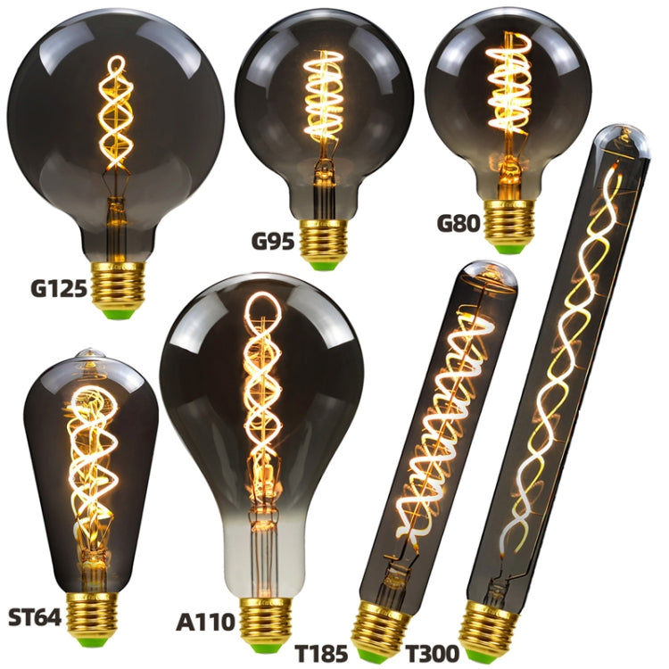 T300 Electroplating Smoke Grey Warm Light LED Bulb Retro Lamp - Retro Lights by PMC TechLife | Online Shopping South Africa | PMC TechLife