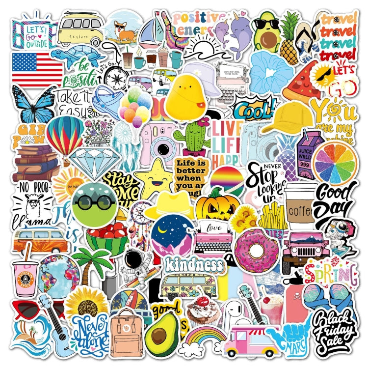2 Sets 100 Pieces/Set Small Fresh Stickers Travel Waterproof Skateboard Guitar Stickers - Sticker by PMC Jewellery | Online Shopping South Africa | PMC Jewellery