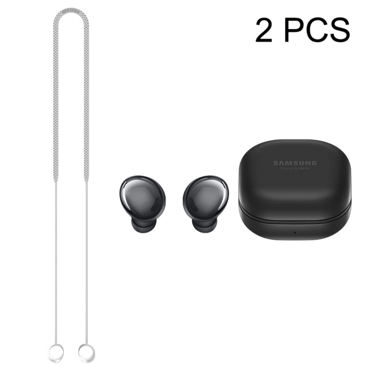 2 PCS Bluetooth Earphone Silicone Anti-Lost Cord For Samsung Glaxy Buds Pro(White) - Anti-lost & Holder by PMC TechLife | Online Shopping South Africa | PMC TechLife