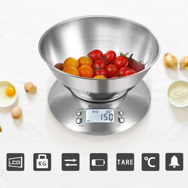 5kg/1g  High Precision Kitchen Scale Roasting Electronic Scale Coffee Scale with  Alarm Timer(Silver) - Kitchen Scales by PMC TechLife | Online Shopping South Africa | PMC TechLife
