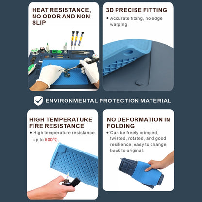 BAKU BA-695  2 in 1 TPR+Silicone Computer Phone Repair Desk Mat Heat Resistant Insulation Mat - Working Mat by BAKU | Online Shopping South Africa | PMC Jewellery | Buy Now Pay Later Mobicred