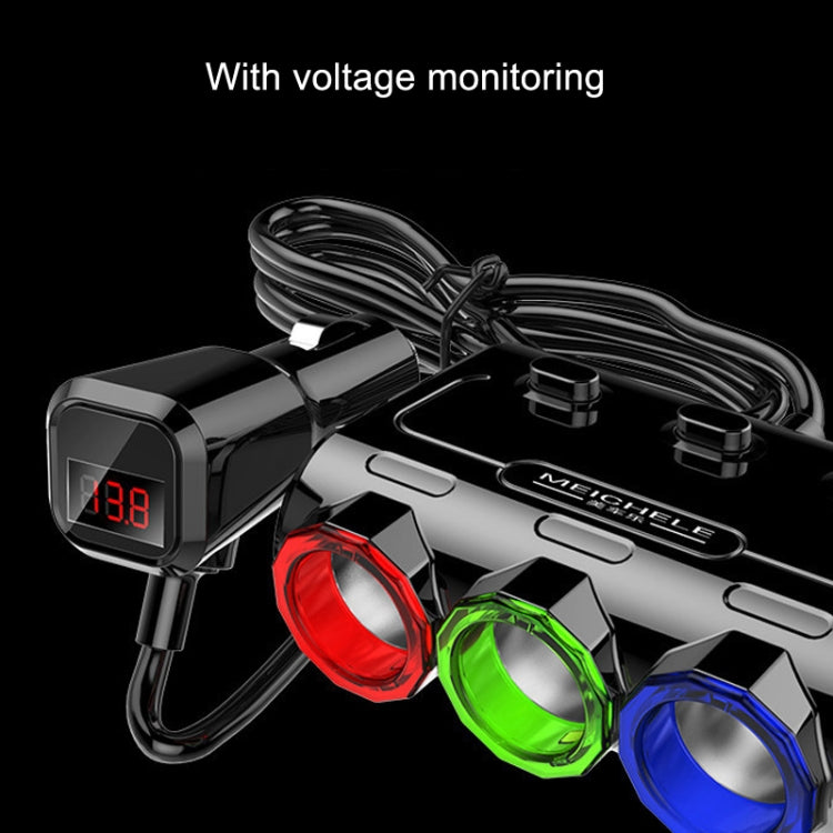 MEICHELE Car Cigarette Lighter Charger Dual USB 1A+2.1A With Switch(White Voltage Version) - Car Charger by MEICHELE | Online Shopping South Africa | PMC Jewellery