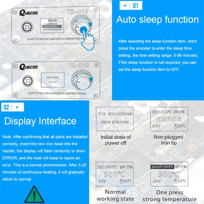 QUECOO 1.3 Inch Display Soldering Station with Handle, Set: US Plug (Q19+M8) - Electric Soldering Iron by QUECOO | Online Shopping South Africa | PMC Jewellery | Buy Now Pay Later Mobicred