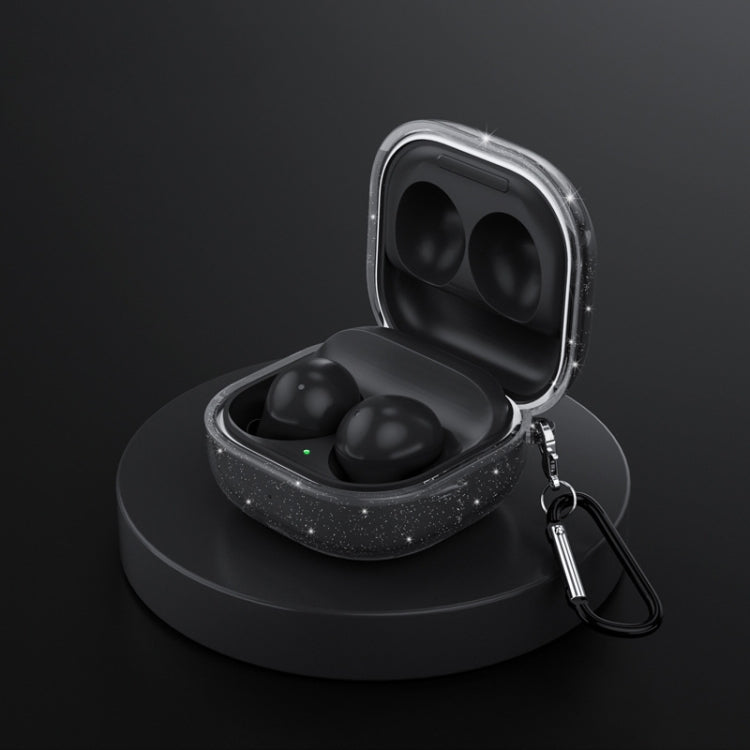 Bluetooth Earphone TPU Flash Powder Protective Case For Samsung Galaxy Buds2/Pro/Live(Glitter Black) - free shipping - PMC TechLife - Order now!