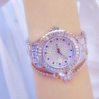 BS Bee Sister FA1686 Diamond Inlaid Ladies Watch Jewelry Chain Watch(Silver) - Alloy Watches by BS Bee Sister | Online Shopping South Africa | PMC Jewellery | Buy Now Pay Later Mobicred