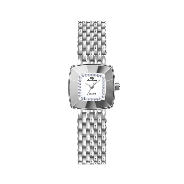 BS Bee Sister  FA1197  Square Dial Stainless Steel Strap Ladies Simple Watch(Silver) - Alloy Watches by BS Bee Sister | Online Shopping South Africa | PMC Jewellery | Buy Now Pay Later Mobicred