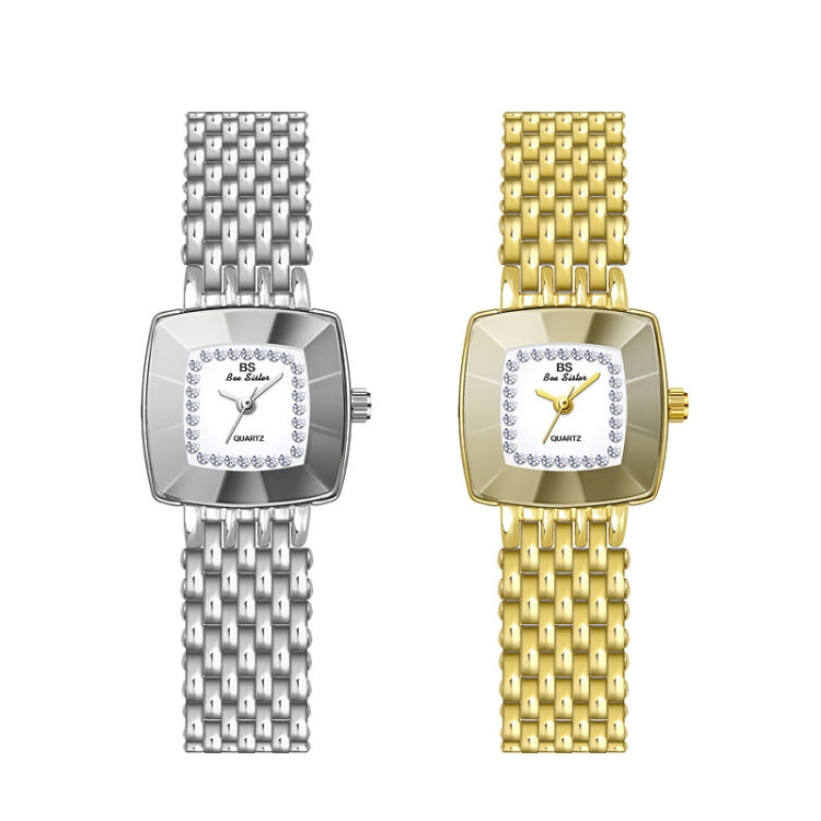 BS Bee Sister  FA1197  Square Dial Stainless Steel Strap Ladies Simple Watch(Silver) - Alloy Watches by BS Bee Sister | Online Shopping South Africa | PMC Jewellery | Buy Now Pay Later Mobicred