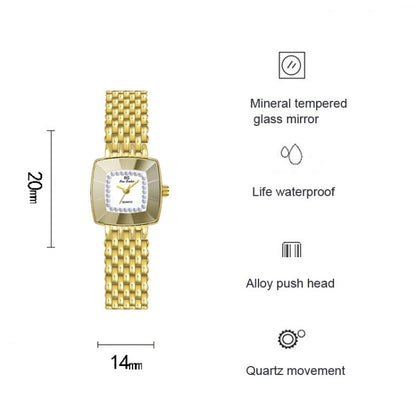 BS Bee Sister  FA1197  Square Dial Stainless Steel Strap Ladies Simple Watch(Silver) - Alloy Watches by BS Bee Sister | Online Shopping South Africa | PMC Jewellery | Buy Now Pay Later Mobicred