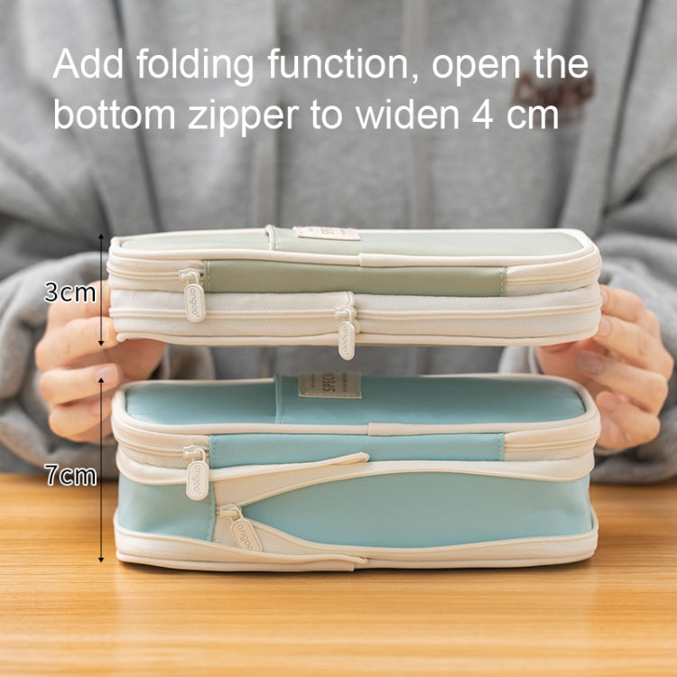 Angoo Macaron Double-layer Retractable Large-capacity Pencil Case Stationery Box(Green) - free shipping - PMC TechLife - Order now!