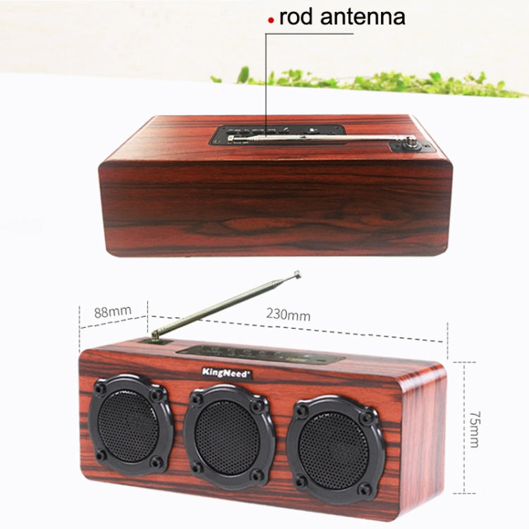 KingNeed S309 Wooden Multifunctional Wireless Bluetooth Speaker Card Subwoofer - Desktop Speaker by KingNeed | Online Shopping South Africa | PMC Jewellery