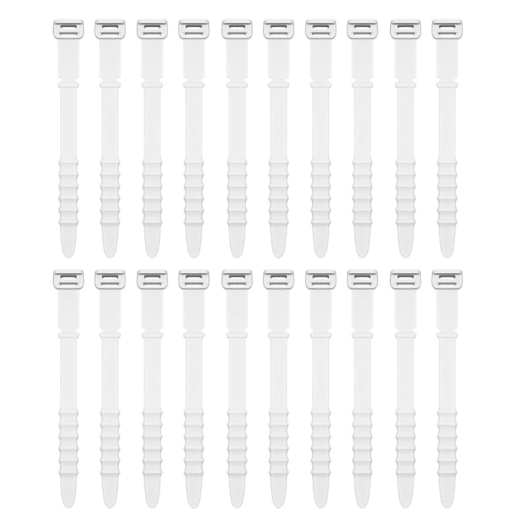 3 Sets 20pcs/Set  Fishbone Silicone Cable Tie Cable Organizer Winder, Color: White - Cable Organizer by PMC TechLife | Online Shopping South Africa | PMC TechLife | Buy Now Pay Later Mobicred